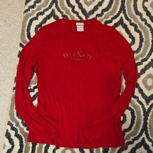 Old Navy Red Long Sleeve Logo Tee